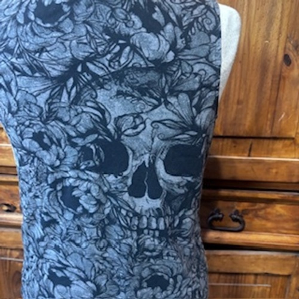 Harley-Davidson Skull Floral Muscle Tank Black Grey Sleeveless Moto Top Size M - Picture 5 of 6
